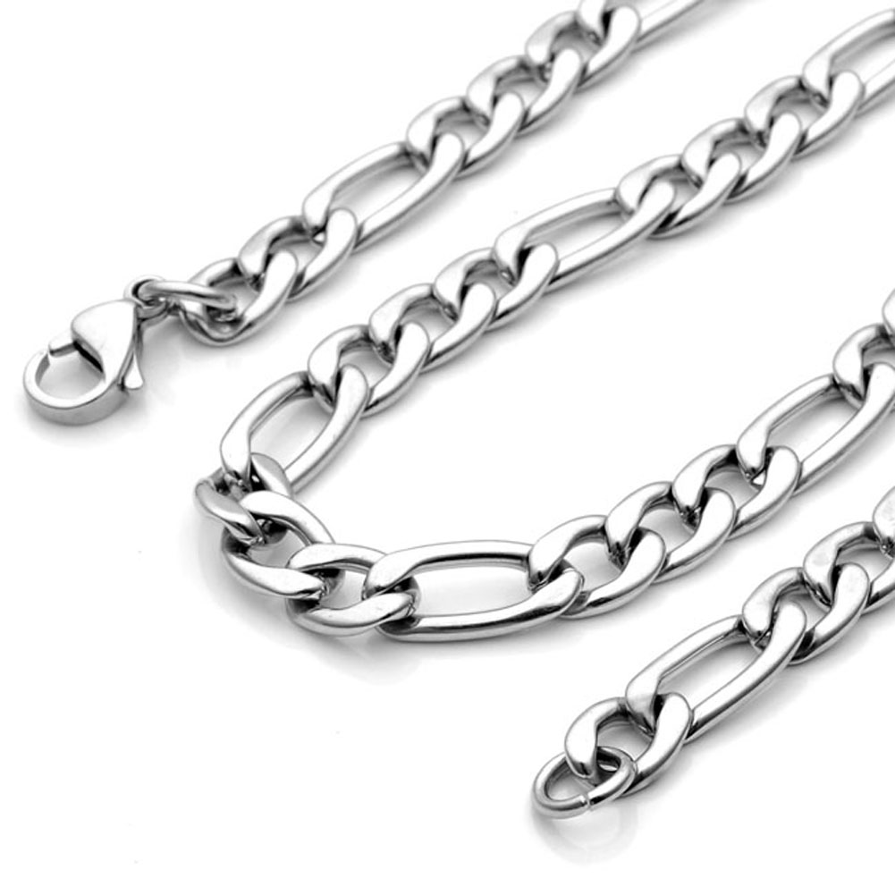 Zysta Stainless Steel Wheat Chain Link Necklace 20 Inches (3-6MM Available)